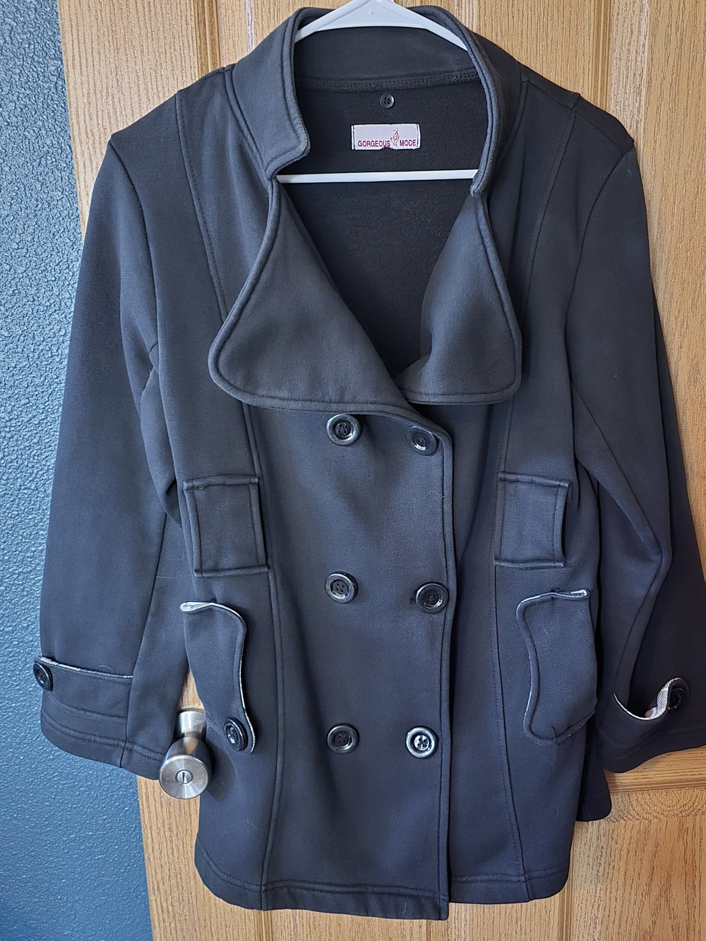 🖤 Black Double-Breasted Coat Jacket | Gorgeous Mode